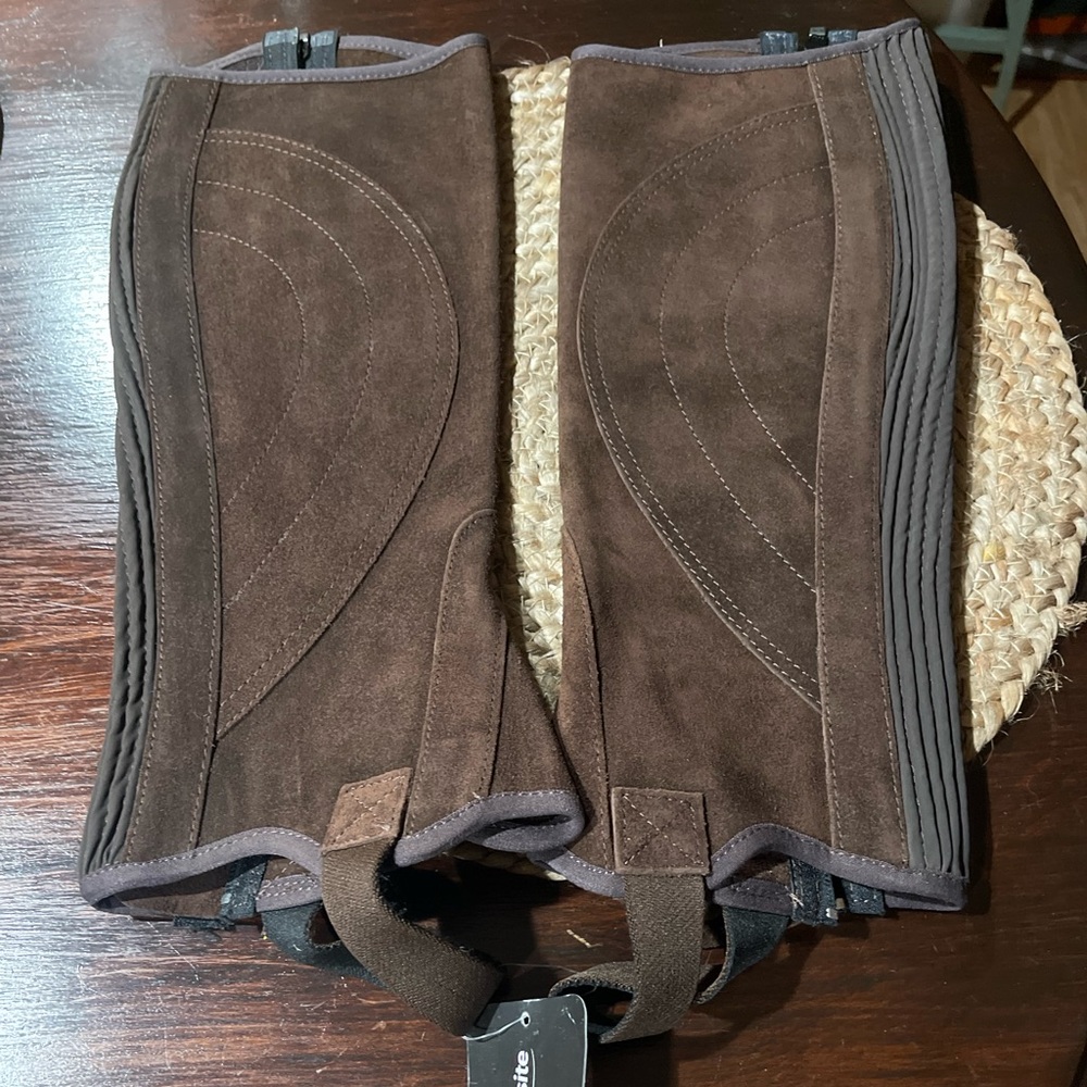 Half chaps. Brown suede Size M. Brand new.
